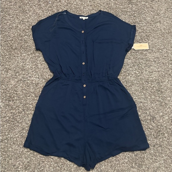 Copper Key Midnight Blue Button-Up Top - Picture 2 of 10